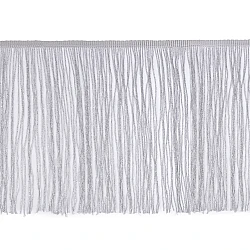 Fringe trim with lurex, width 25 cm - Silver (1 Meter)