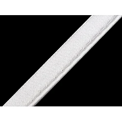 Satin bias insertion piping width 10 mm - White (20 Meters)