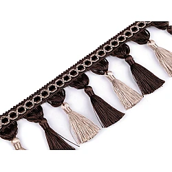 Fringe tassel trim width 11 cm - Darkbrown (1 Meter)