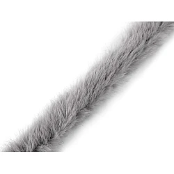 Artifical fur trimming to sew-on, round, width 2 cm - Lightgrey (1 Meter)