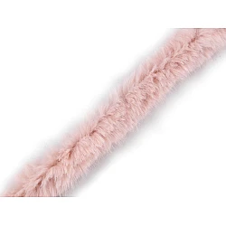 Artifical fur trimming to sew-on, round, width 2 cm - Powder (1 Meter)
