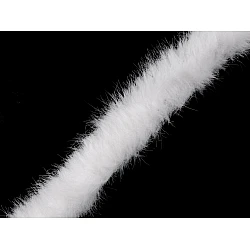 Artifical fur trimming to sew-on, round, width 2 cm - Off white (1 Meter)