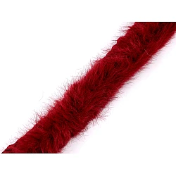 Artifical fur trimming to sew-on, round, width 2 cm - Light wine red (1 Meter)
