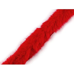 Artifical fur trimming to sew-on, round, width 2 cm - Red (1 Meter)