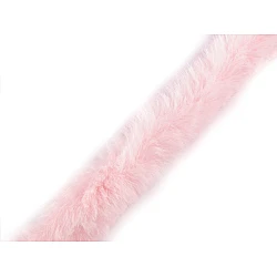 Artifical fur trimming to sew-on, round, width 2 cm - Light pink (1 Meter)