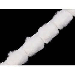 Artifical fur trimming to sew-on, round, width 3 cm - Off white (1 Meter)
