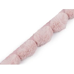 Artifical fur trimming to sew-on, round, width 3 cm - Powder (1 Meter)