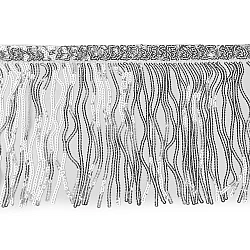Sequin fringes / trimming braid width 15 cm - Silver (1 Meter)