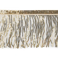 Sequin fringes / trimming braid width 15 cm - Gold lt. (1 Meter)
