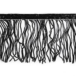 Sequin fringes / trimming braid width 15 cm - Black (1 Meter)
