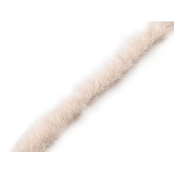 Artifical fur trimming to sew-on, flat, width 1.5 cm - Creamy light (1 Meter)