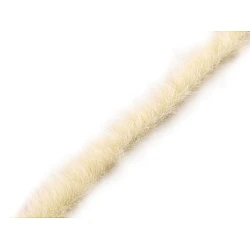 Artifical fur trimming to sew-on, flat, width 1.5 cm - Vanilla (1 Meter)