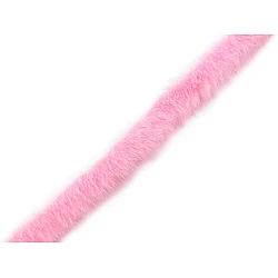 Artifical fur trimming to sew-on, flat, width 1.5 cm - Light pink (1 Meter)