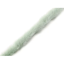 Artifical fur trimming to sew-on, flat, width 1.5 cm - Green (1 Meter)