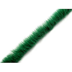 Artifical fur trimming to sew-on, flat, width 1.5 cm - Green (1 Meter)