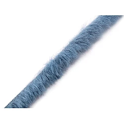 Artifical fur trimming to sew-on, flat, width 1.5 cm - Jeans blue (1 Meter)