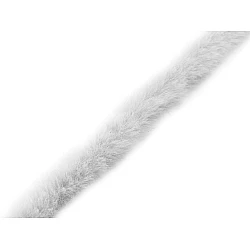 Artifical fur trimming to sew-on, flat, width 1.5 cm - Very light grey (1 Meter)