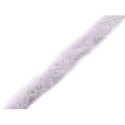 Artifical fur trimming to sew-on, flat, width 1.5 cm - Lightgrey (1 Meter)