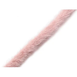 Artifical fur trimming to sew-on, flat, width 1.5 cm - Vintage pink light (1 Meter)