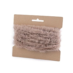 Artifical fur trimming to sew-on, flat, width 2 cm - Beige (1 Piece)