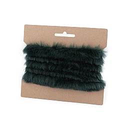 Artifical fur trimming to sew-on, flat, width 2 cm - Dark green (1 Piece)