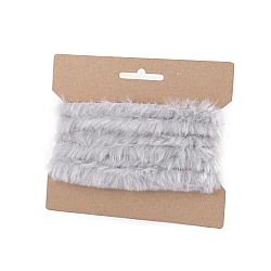 Artifical fur trimming to sew-on, flat, width 2 cm - Lightgrey (1 Piece)