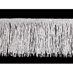 Fringes with sequins, width 10 cm - White (1 Meter)