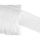 Fringe, shiny and dense, width 90 mm - White (1 Meter)