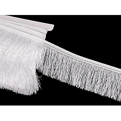 Fringe - shiny, width 60 mm - White (1 Meter)