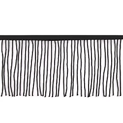 Fringes / braid made of chopped seed beads, width 10 cm - Black (1 Meter)