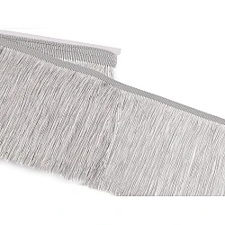 Fringe, shiny, width 18 cm - Silver (9 Meters)