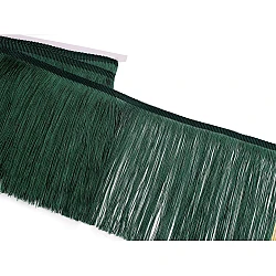 Fringe, shiny, width 18 cm - Dark green (9 Meters)