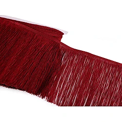 Fringe, shiny, width 18 cm - Bordeaux (9 Meters)