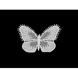 Applique / sew-on patch, butterfly - Off white (10 Pieces)