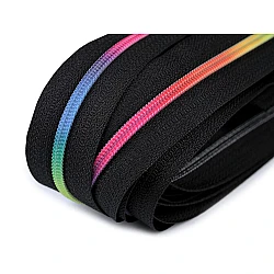 Continuous nylon rainbow zipper no 3 - Black (1 Meter)