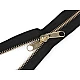Brass tent zipper, no 5 with double-sided slider, length 200 cm - Black (1 Piece)