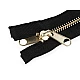 Brass tent zipper, no 5 with double-sided slider, length 200 cm - Black (1 Piece)
