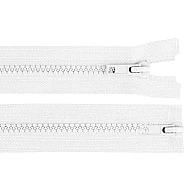 Two-way plastic zipper no 5, open-end, 2 sliders, length 95 cm, jacket - White (1 Piece)