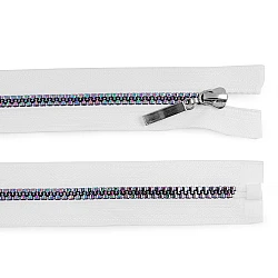 Rainbow plastic zipper no 5, length 70 cm - White (1 Piece)