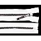 Plastic / vislon zipper no 5, length 50 cm, square teeth - White (1 Piece)