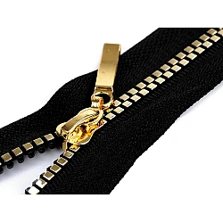 Plastic / vislon zipper no 5, length 60 cm, square teeth - Black (1 Piece)