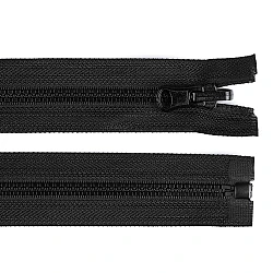 Plastic zipper, no 5, length 90 cm, with reversible slider - Black (1 Piece)