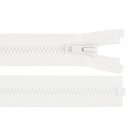 Plastic zipper ykk no 5,  length 85 cm, jacket - White (1 Piece)