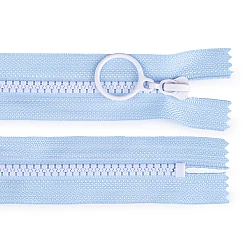 Plastic zipper colored no 5, length 15 cm with a decorative slider - Blue light (1 Piece)