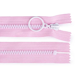 Plastic zipper colored no 5, length 15 cm with a decorative slider - Light pink (1 Piece)