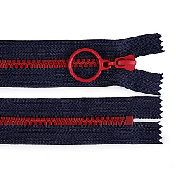 Plastic zipper colored no 5, length 15 cm with a decorative slider - Blue dark (1 Piece)
