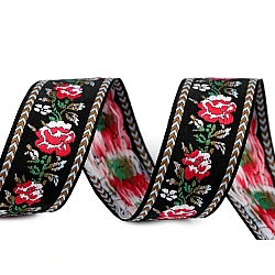 Folk costume patterned ribbon width 34 mm - Black (1 Meter)
