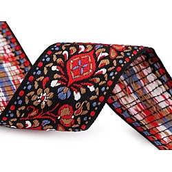 Patterned ribbon width 48 mm - Black (1 Meter)