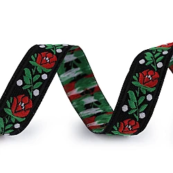 Polyester folk ribbon, width 18 cm - Black (20 Meters)