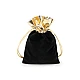 Gift bag 10x13 cm velvet, metallic - Black (10 Pieces)